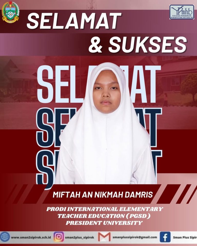 Selamat dan Sukses kami ucapkan kepada siswa-i kami yang telah lulus di Presiden University dan
