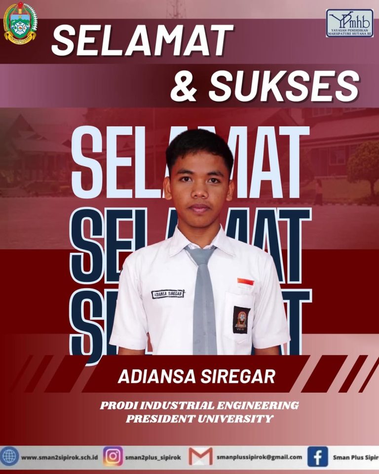 Selamat dan Sukses kami ucapkan kepada siswa-i kami yang telah lulus di Presiden University dan (3)